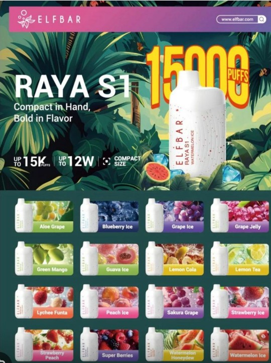 ELFBAR RAYA S1 15K PUFFS DISPOSABLE POD - Image 2