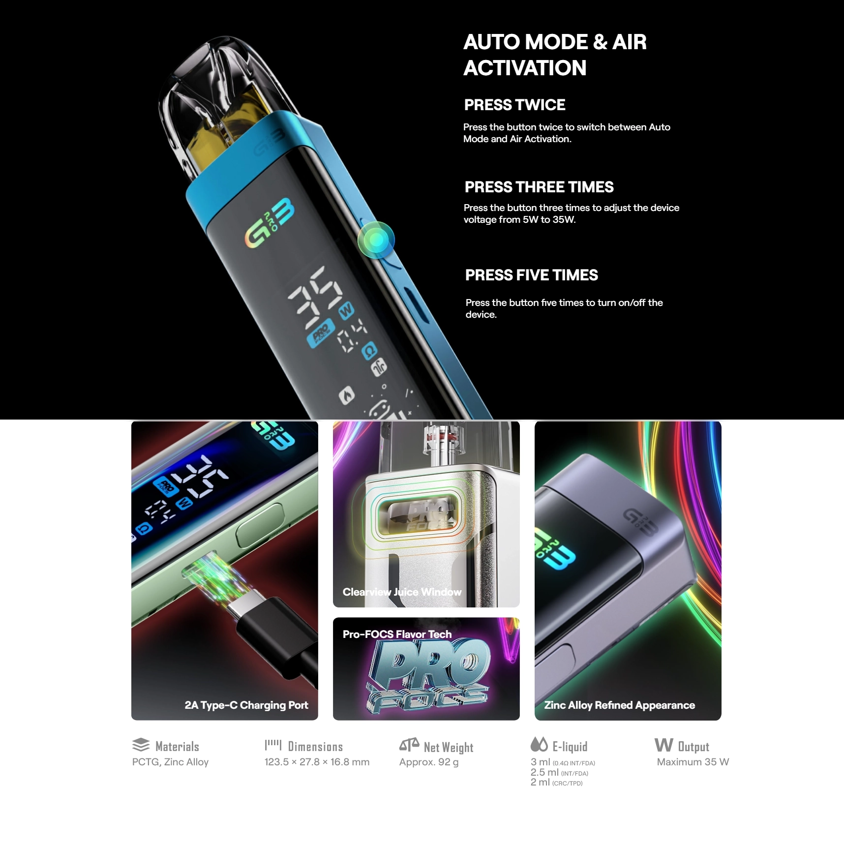 Uwell Caliburn G3 Pro Pod Kit - Image 4