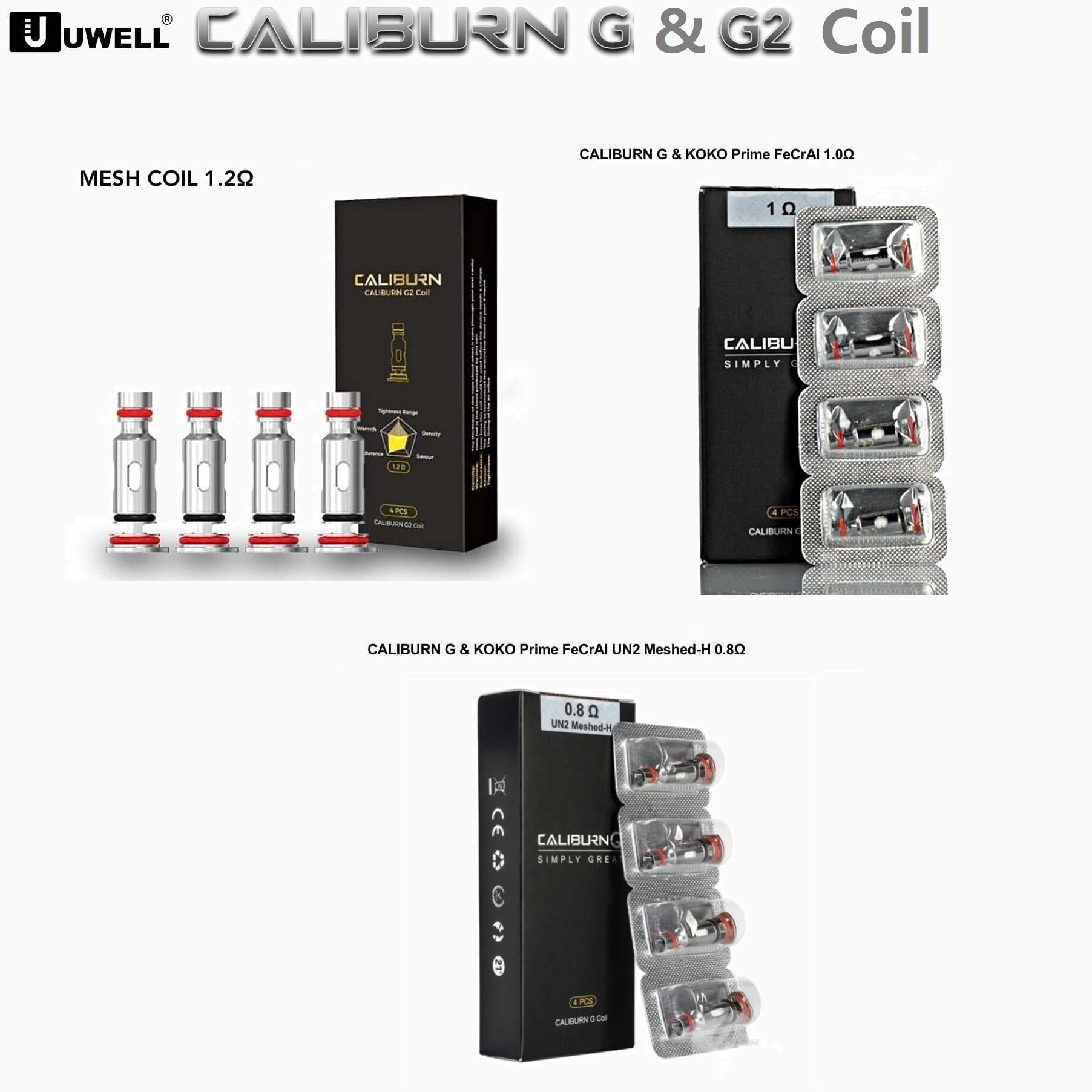 Uwell Caliburn G COIL KOKO PRIME & G2 COIL : For G / G2 / GK2 / TENET / GZ2