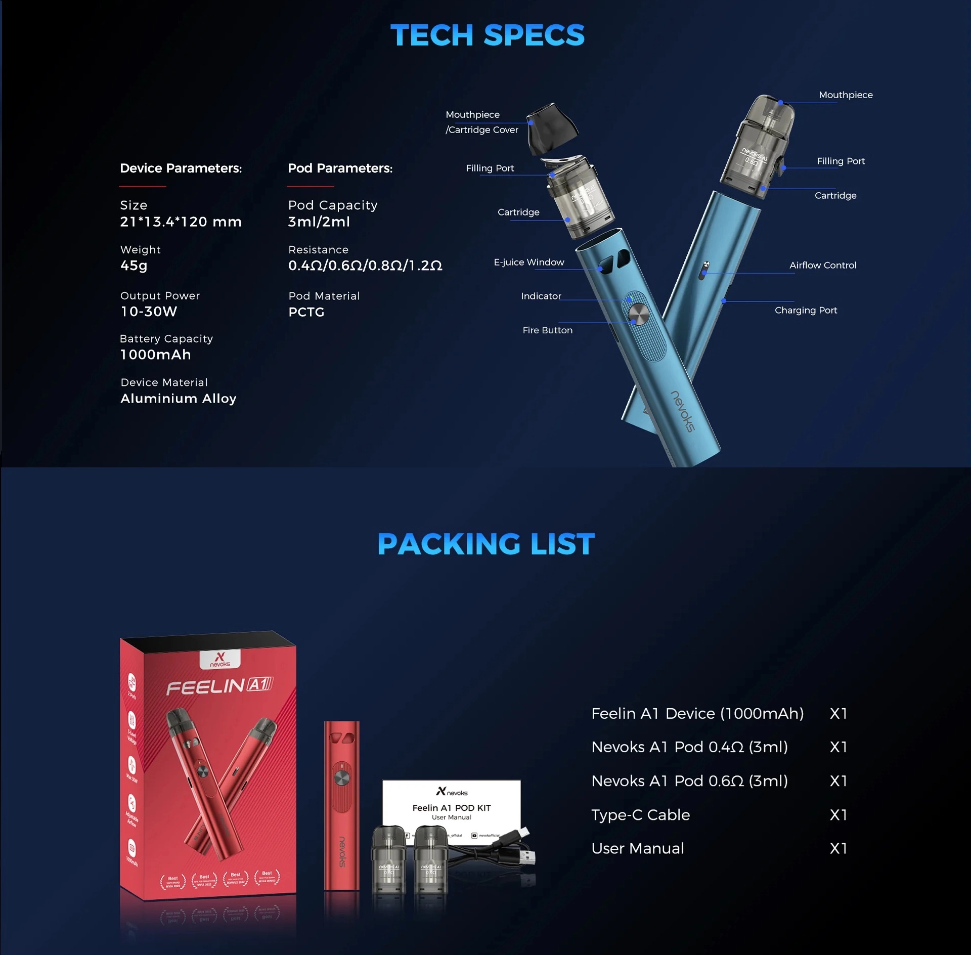Nevoks Feelin A1 Pod Kit - Image 3